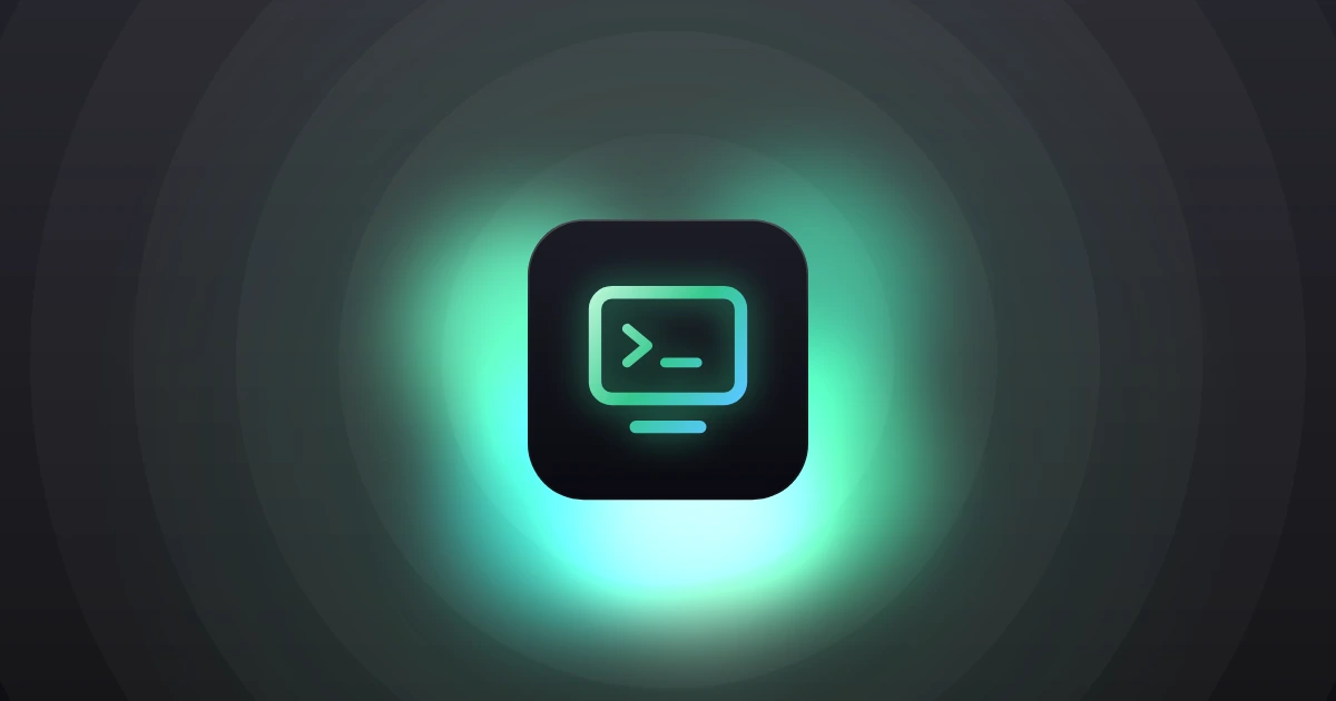 An old monitor with a command prompt waiting on it, glowing green on a dark glass tile.